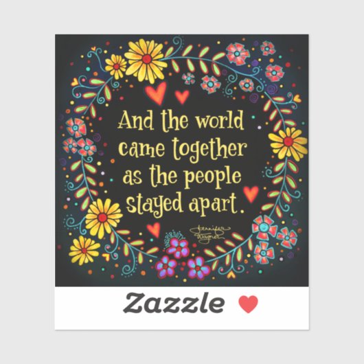 そして世界は共に来おもしろいのインスピレーション シール (シート)