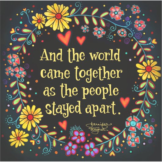 そして世界は共に来おもしろいのインスピレーション シール (正面)