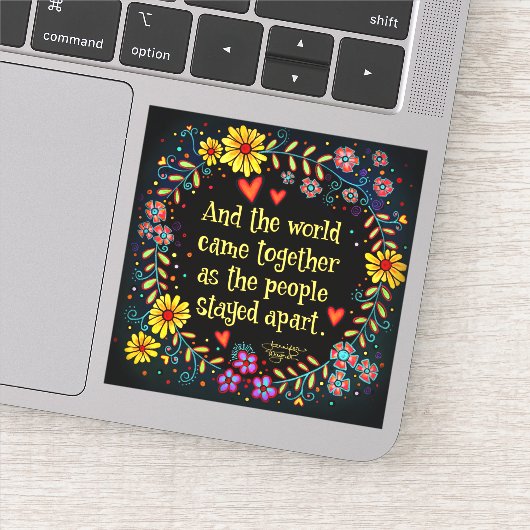 そして世界は共に来おもしろいのインスピレーション シール (詳細)
