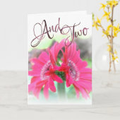 そして二つは一つの二重ガーベラおめでとうとなる カード (黄色い花)