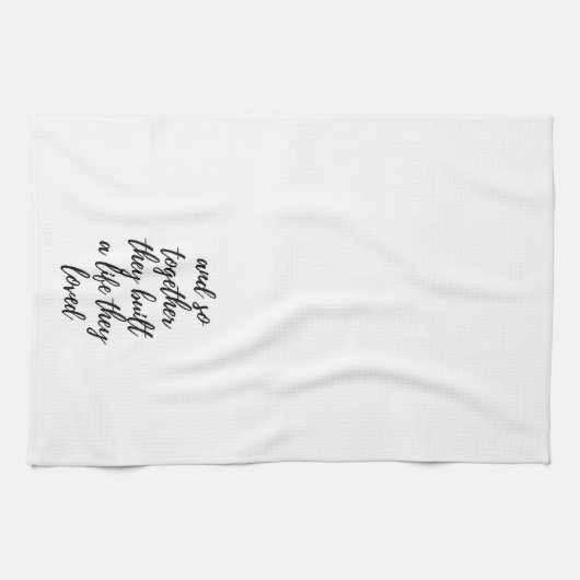 そして二人は一緒に生きたタオルを作った キッチンタオル (横)