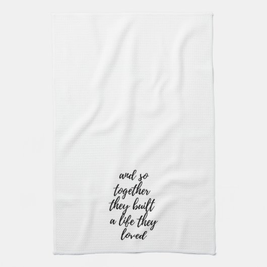 そして二人は一緒に生きたタオルを作った キッチンタオル (縦)
