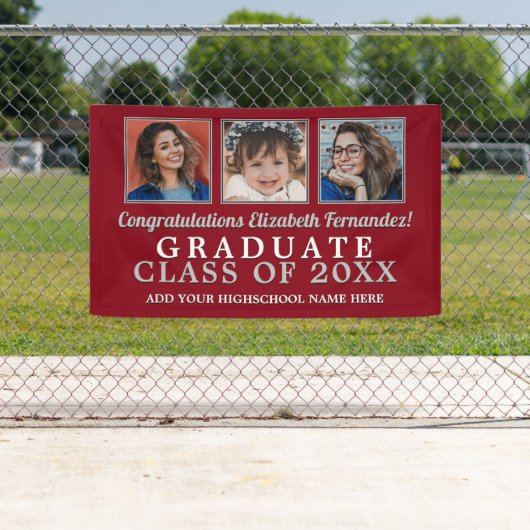 そして今は学校のカラー卒業 横断幕 (インサイチュ)