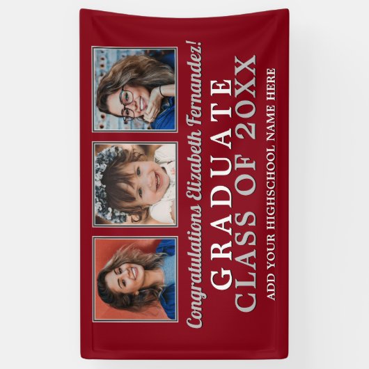 そして今は学校のカラー卒業 横断幕 (縦)