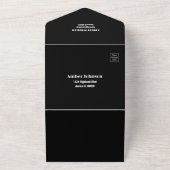 そして今ブラックシルバー25周年結婚を迎える オールインワン招待状 (外側)