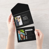 そして今ブラックシルバー25周年結婚を迎える オールインワン招待状 (貼ってはがせる)