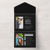 そして今ブラックシルバー25周年結婚を迎える オールインワン招待状 (内側)