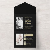 そして今ブラック金ゴールド50結婚周年 オールインワン招待状 (内側)