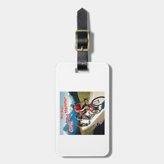 そして今私はハンマーの女性のサイクリング ラゲッジタグ (正面縦)