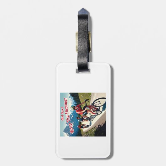 そして今私はハンマーの女性のサイクリング ラゲッジタグ (裏面縦)