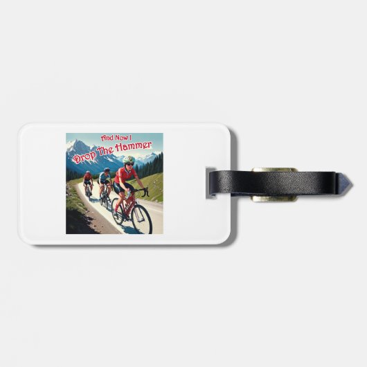 そして今私はハンマーの女性のサイクリング ラゲッジタグ (裏面横)