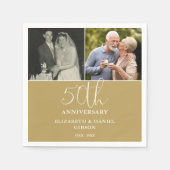 そして今2つの写真50周年結婚 スタンダードカクテルナプキン (正面)