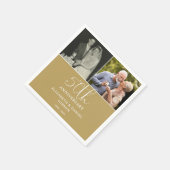 そして今2つの写真50周年結婚 スタンダードカクテルナプキン (角)