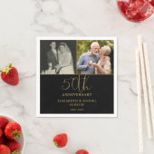 そして今2つの写真50周年結婚 スタンダードカクテルナプキン (インサイチュ)