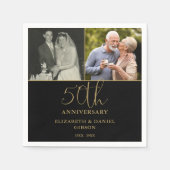 そして今2つの写真50周年結婚 スタンダードカクテルナプキン (正面)