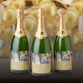 そして今2つの写真50周年結婚 スパークリングワインラベル