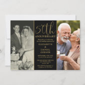 そして今2つの写真50周年結婚 招待状 (正面)