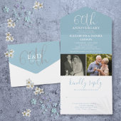 そして今2つの写真60周年結婚 オールインワン招待状