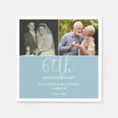 そして今2つの写真60周年結婚 スタンダードカクテルナプキン (正面)