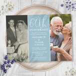 そして今2つの写真60周年結婚 招待状<br><div class="desc">2エレガント枚の特別結婚な写真とタイポグラフィを掲載した60周年の招待スタイリッシュ。Thisisnomeによる設計©</div>