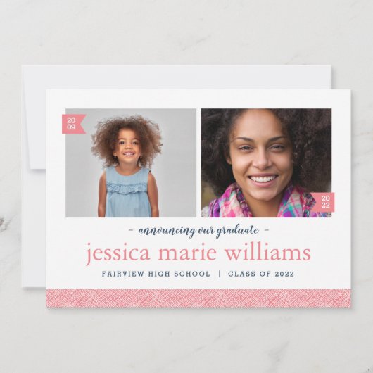 そして今2写真卒業パーティー招待状 招待状 (正面)