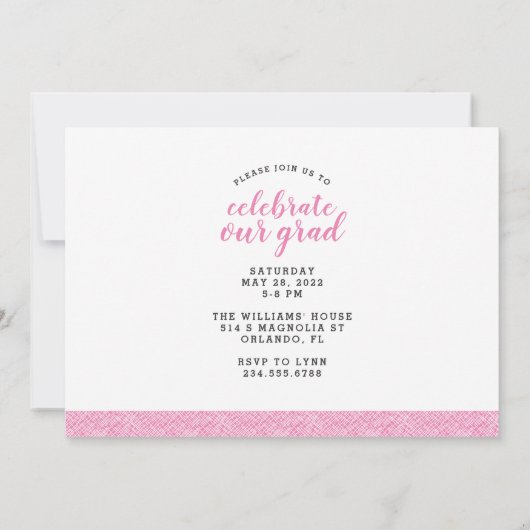 そして今2写真卒業パーティー招待状 招待状 (裏面)