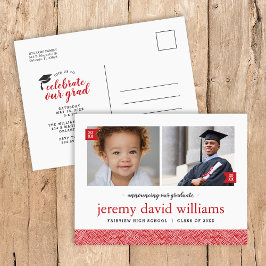 そして今2写真卒業パーティー招待状 案内ポストカード