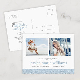 そして今2写真卒業パーティー招待状 案内ポストカード
