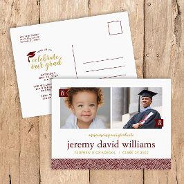 そして今2写真卒業パーティー招待状 案内ポストカード