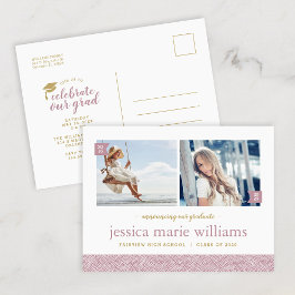 そして今2写真卒業パーティー招待状 案内ポストカード