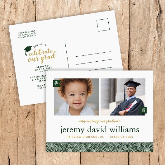 そして今2写真卒業パーティー招待状 案内ポストカード