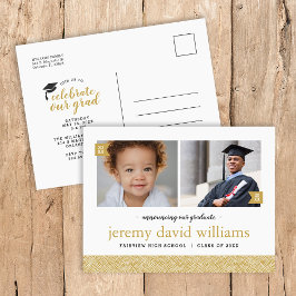 そして今2写真卒業パーティー招待状 案内ポストカード