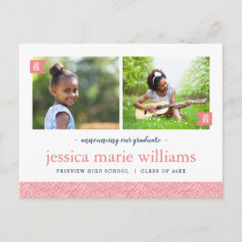 そして今2写真卒業パーティー招待状 案内ポストカード