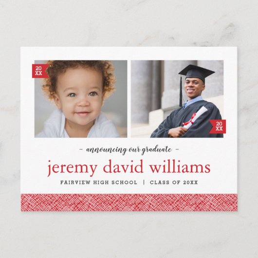 そして今2写真卒業パーティー招待状 案内ポストカード (正面)