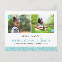 そして今2写真卒業パーティー招待状 案内ポストカード