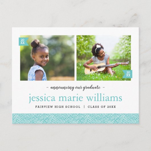 そして今2写真卒業パーティー招待状 案内ポストカード (正面)