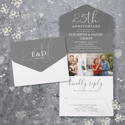 そして今2写真25結婚周年 オールインワン招待状