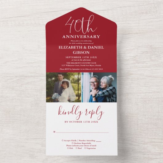 そして今2写真40結婚周年 オールインワン招待状 (内側)