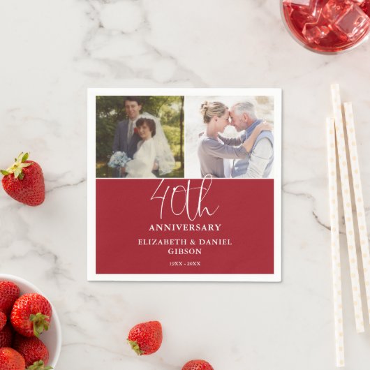 そして今2写真40結婚周年 スタンダードカクテルナプキン (インサイチュ)