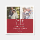 そして今2写真40結婚周年 スタンダードカクテルナプキン (正面)