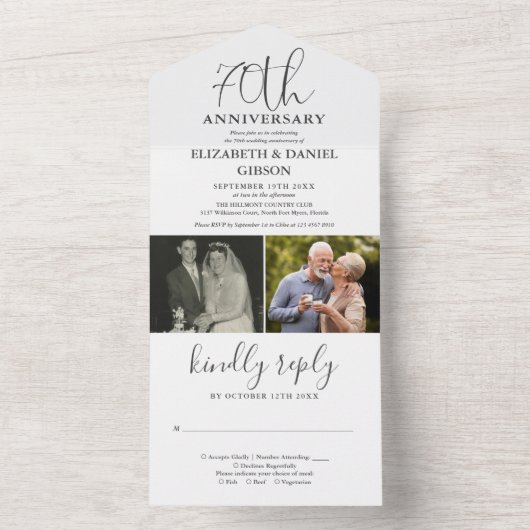 そして今2写真70結婚周年 オールインワン招待状 (内側)