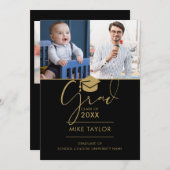 そして今3枚の写真卒業発表 招待状 (正面/裏面)