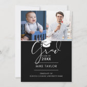 そして今3枚の写真卒業発表 招待状 (正面)