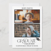 そして今、2つの写真の卒業発表 招待状 (正面)