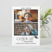 そして今、2つの写真の卒業発表 招待状 (スタンド正面)