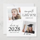 そして今 | 2枚の写真の弁護士卒業 招待状 (正面)