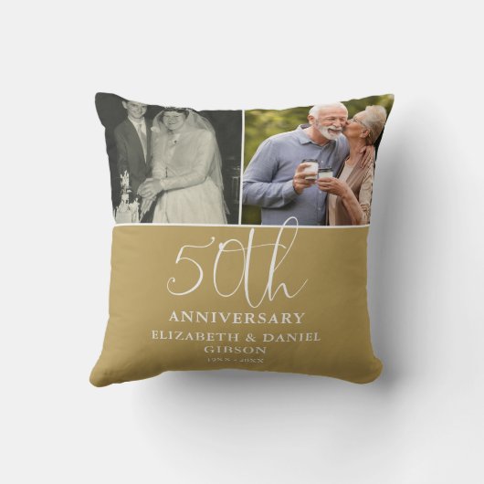 そして今 2 フォト 50周年 結婚記念日 クッション (裏面)