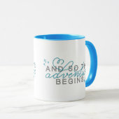 「そして冒険が始まる」感動的引用文 マグカップ (正面右)
