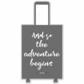 そして冒険はおもしろいスーツケースを始める シール (正面)