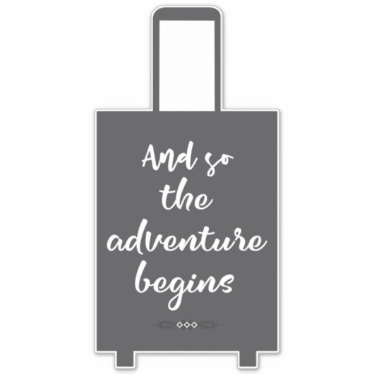 そして冒険はおもしろいスーツケースを始める シール (正面)